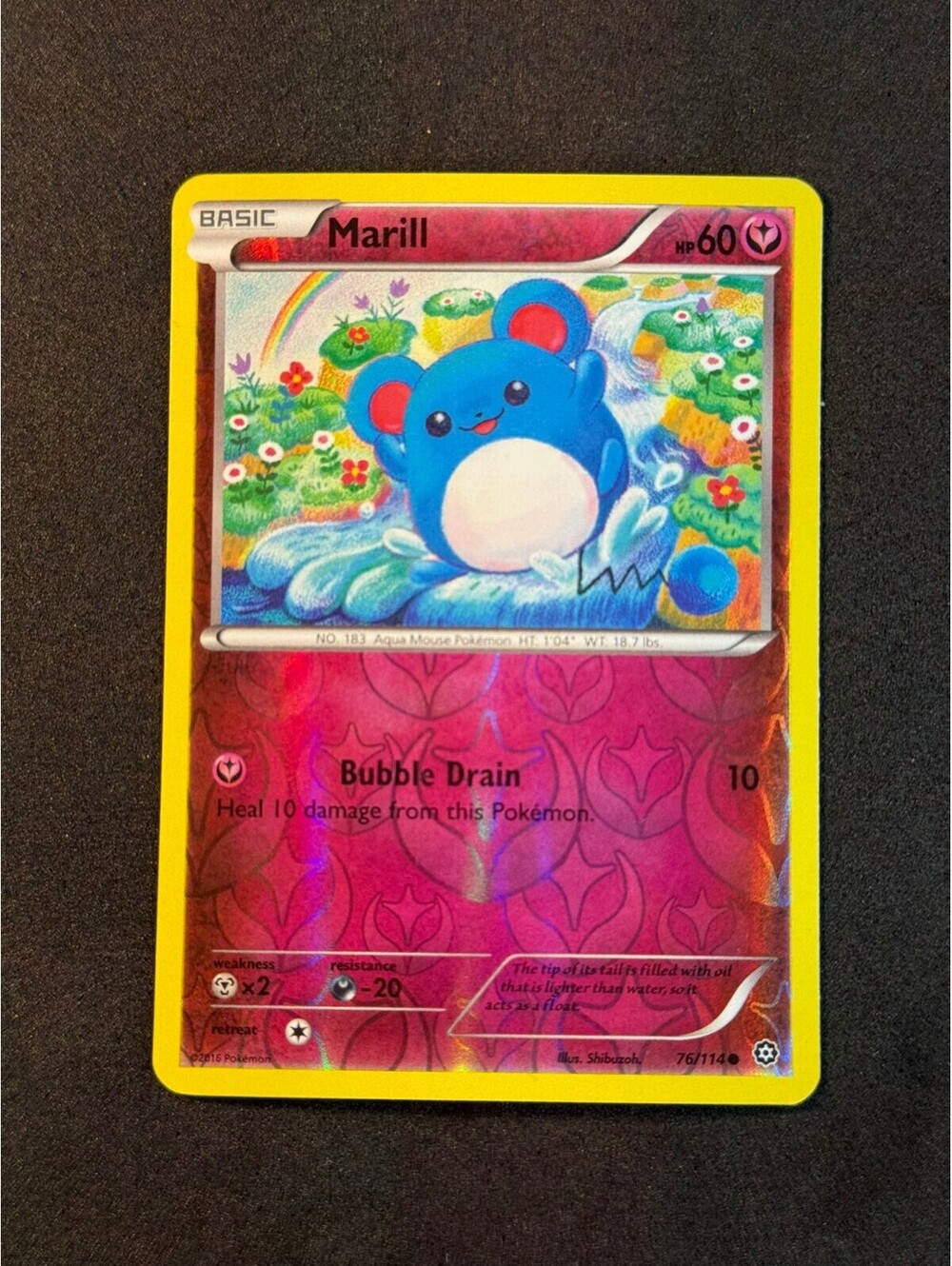 Pokemon Marill reverse Holofoil Card 76/146
